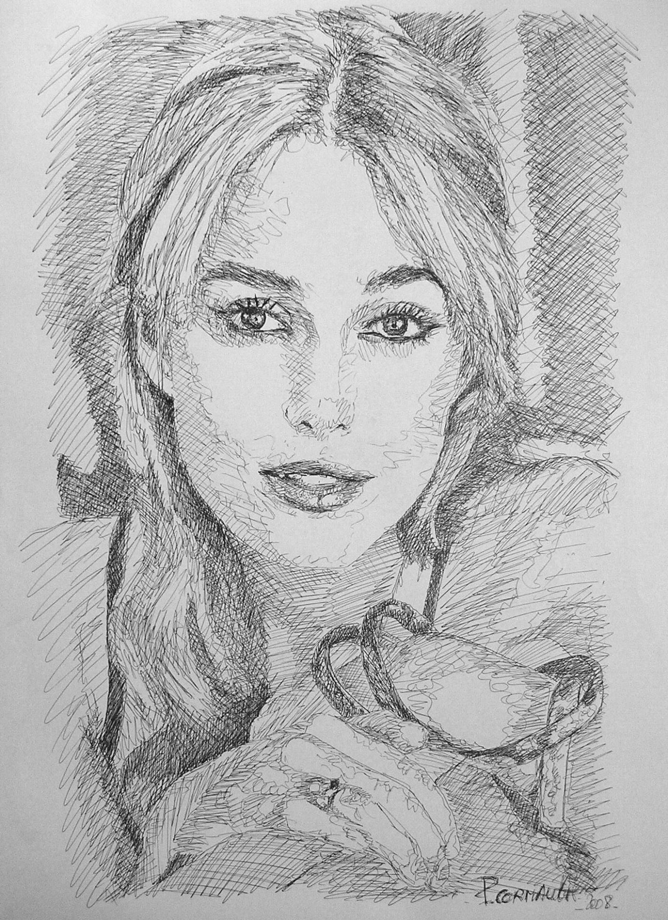 Keira Knightley image de portrait à l'encre